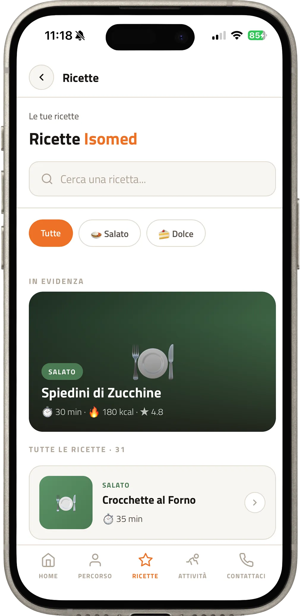 Isomed App - Ricette